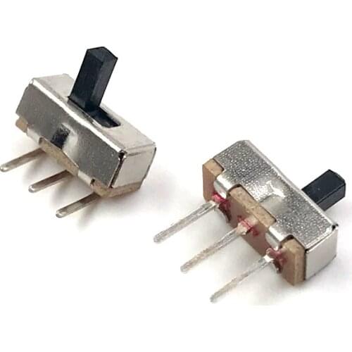 10Pcs mini Slide Switch SS12D00 SS12D00G3 3pin Interruptor on-off 1P2T 2 Position High quality toggle switch Handle length:4MM