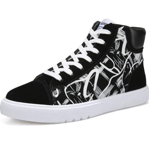 Autumn Student Canvas Male Casual Zapatos De Hombre Mens Shoes Casual Tenis Masculino Adulto Erkek Ayakkabi High Top Sneakers