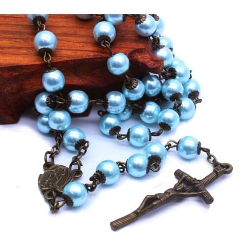 Rosary Necklace Jewelry Cross Catholic Christian Prayer Supplies