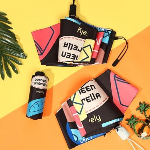 Fully automatic Graffiti Windproof Umbrella Unique Art Backpack Portable Umbrella Sunscreen Anti-UV Sun Umbrella