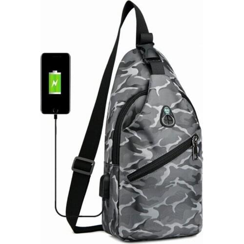 Hot Chest Bag New Men Messenger Crossbody Bag Waterproof Shoulder Bags USB Charging Short Trip For Male Travel Pack
