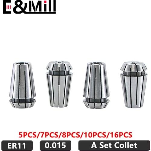 A Set ER11 1-7MM 8mm 1/4mm 1/8mm 3.175MM Spring Collet Chuck Precision 0.015 Collet For CNC Engraving Machine Lathe Mill Tool
