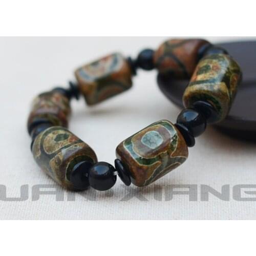 Drop Shipping Natural Chalcedony Bracelets Nine Eyes Dzi Beads Hand String Bracelet Bangles Gift forMens Fashion Stone Jewelry