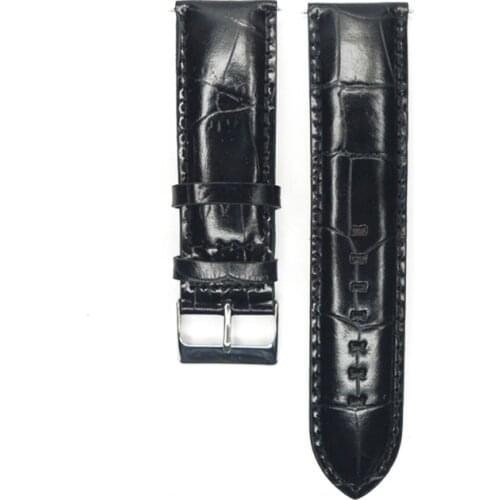 Italian Crocodile Calf Genuine Leather Watchband 24mm Watch Band Black Alligator Watch Strap For Hour Belt For Men Women Watches