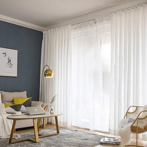 Curtain Gauze Tulle Curtains For Living Room Window Blinds Opacity Nordic Modern Balcony Curtain 2021 Para Salon Cortinas Rideau