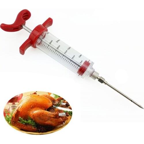High Quality Meat Marinade Injector Flavor Syringe Cooking Meat Poultry Turkey Chicken BBQ Tool for Christmas Dinner