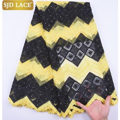 SJD LACE 2020 New Design African Cord Lace Fabric High Quality Water Soluble Guipure Cord Lace Cutout Net For Wedding PartyA2003