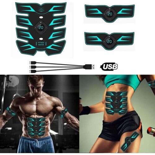 Abdominal Muscle Stimulator Toner Rechargeable Smart Abs Fitness Gear Electronic Electrostimulation Exercise Home Gym Equipment