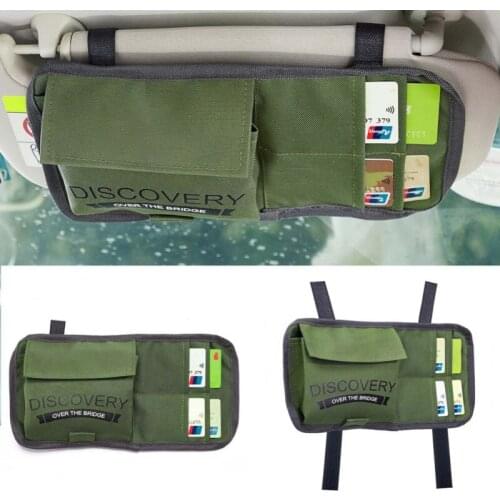 Car Sun Visor Storage Bag Pen Card Holder ID Organizer Storage Box Sunglasses Clip Stowing Tidying Car Accessories