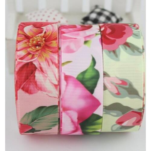 Glowing pink printed grosgrain ribbon high quality gift packaging ribbons Sewing Accessories Fabric DIY Supplies Apparel Tape