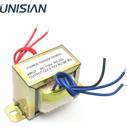 UNISIAN AC Dual 12v 30W transformer input AC 110V 220V Output double AC12V power supply Transformer for amplifer or tone board
