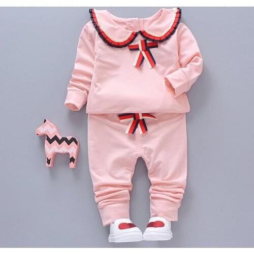 2019 spring infant baby girls clothing sets casual sports tops T-shirt + pants suit for newborn baby girls clothes outfits sets