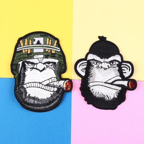 High Quality Cloth Tank Tactical Monkey Embroidered 3D Animal Embroidery Badge Arm Chapter Bag Sticker Military Badges