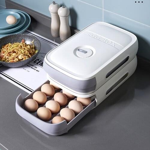 Egg Storage Box Drawer Type Refrigerator Storage Box Fresh Keeping Box Dumpling Box Household Eggs Holder Food Storage Kitchen
