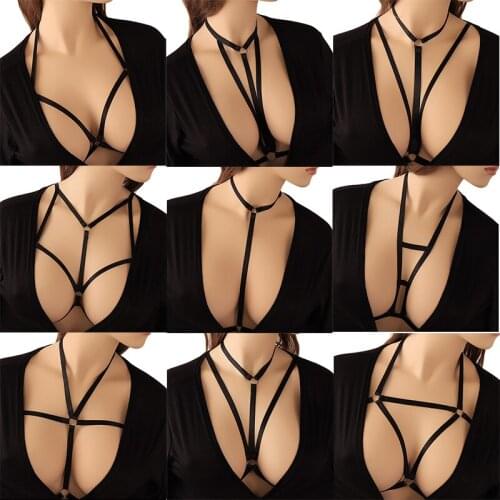 Cosplay punk brother characteristic bondage underwear strap beauty cover womens chest strap elastic cage bra