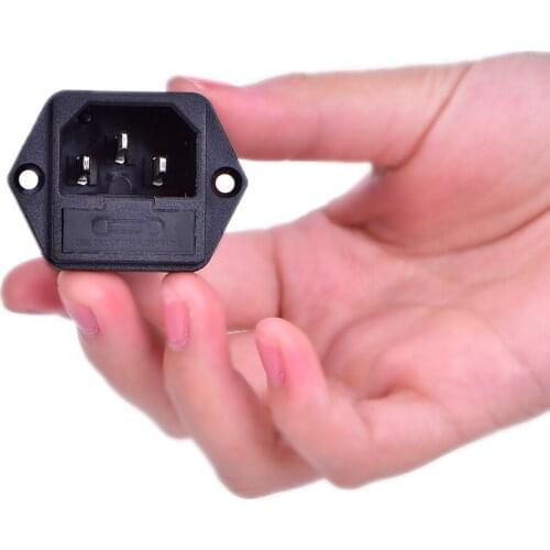 1pc 10A 250V AC AC-03 Power Socket With Safety Fuse Holder Socket Connectors 4.5cm*3.3cm