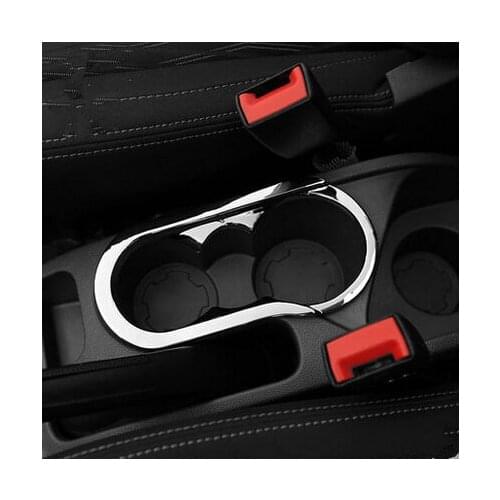 1 Piece ABS Chrome Car Interior Central Armrest Water Cup Frame Trim Sticker for Ford Ecosport 2013 2014 2015 2016