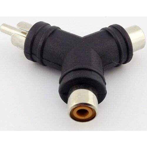 1pcs Y Type 1 RCA Male To 2 RCA Female Jack Audio Cable Splitter Adapter Connector