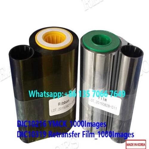 10sets Compatible DIC10216 YMCK and DIC10319 film 1000 Prints EDIsecure Ribbon Made in Korea EDIsecure Printer XID8300 XID9300