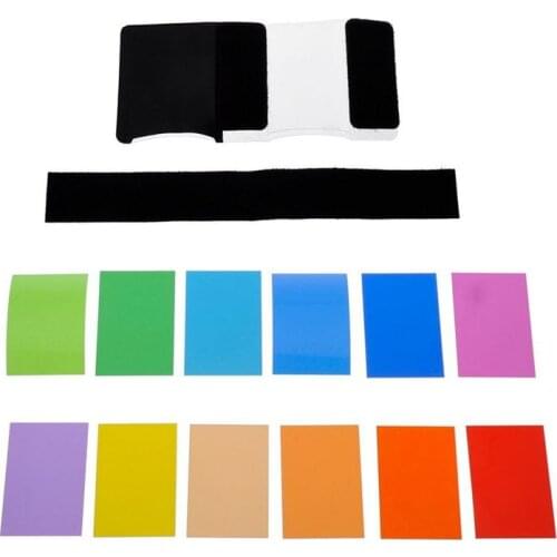 10set 12colors/set color card for Strobist Flash Gel Filter Color Balance with rubber band ,diffuser Lighting