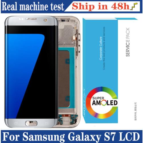 100% Original 5.1'' AMOLED for Samsung Galaxy S7 G930 G930F SM-G930F LCD With Frame Display Touch Screen Assembly Repair Parts