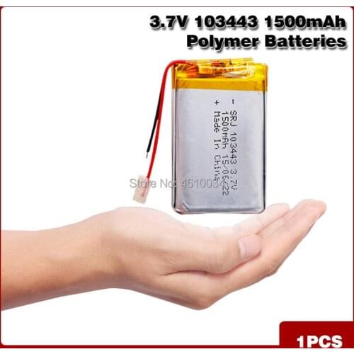 103443 3.7V 1500MAH lithium polymer Rechargeable battery for MP3 MP4 MP5 GPS game machine camera LED light bluetooth headphone