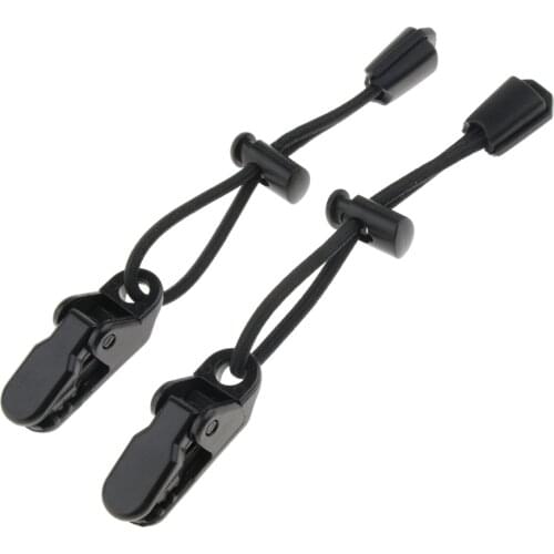 2pcs/set Backpack Hiking Stick Walking Pole Holder Fixing Elastic Rope Black