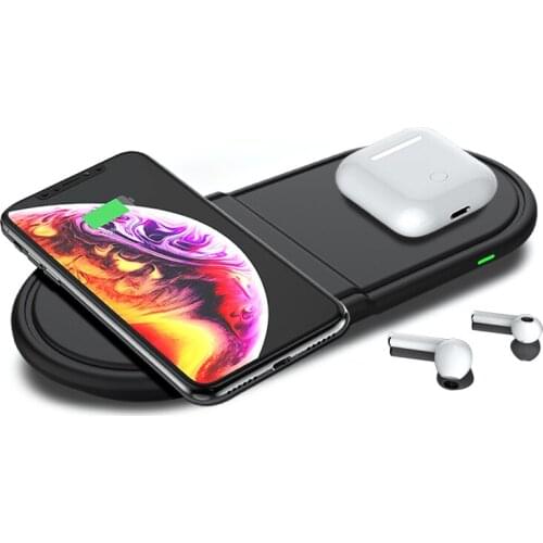 2 in 1 Fast Wireless Charger Stand For IPhone 12 Pro Max Mini 11 XR X 8 For IWatch Charging Dock Station For Airpods Pro Headset
