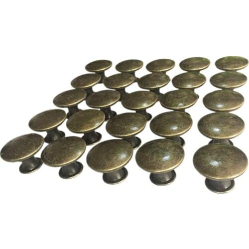 25PCS Vintage Door Drawer Knobs 30mm Antique Kitchen Cabinet Cupboard Handles, for Dresser and Cabinet, Old Bronze