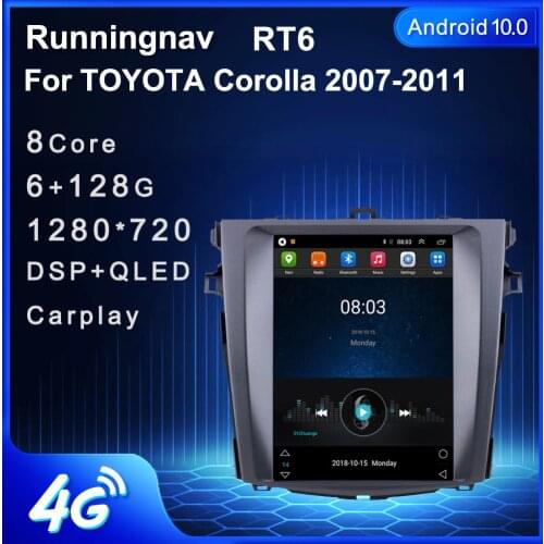 4G LTE Android 10 For TOYOTA Corolla 2007 2008 2009 2010 2011 Tesla Type Multimedia Stereo Car DVD Player Navigation GPS Radio