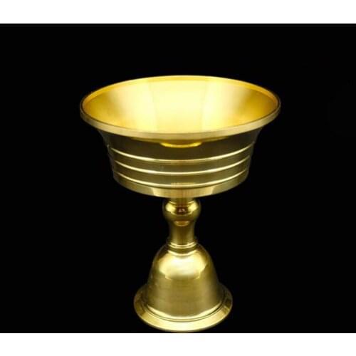 50pcs Candle Holders Buddhism Copper Candlestick Auspicious Golden Color Candle Stand Tealight Holder ZA6884
