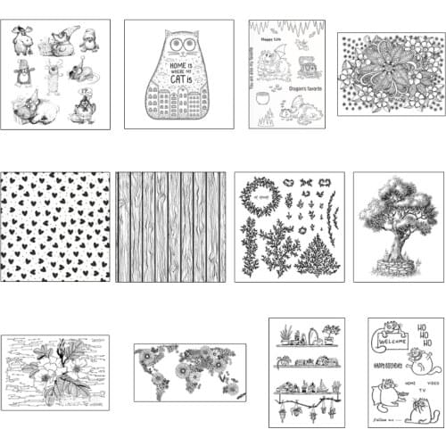 53CA Cartoons Flowers Silicone Clear Seal Stamp DIY Scrapbook Embossing Photo Album