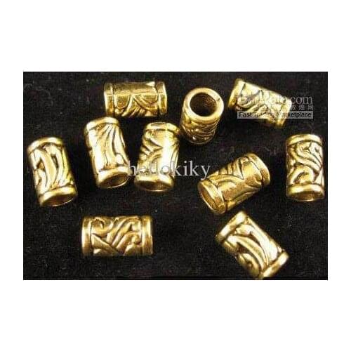 540pcs Antiqued golden ornate tube spacer beads A276