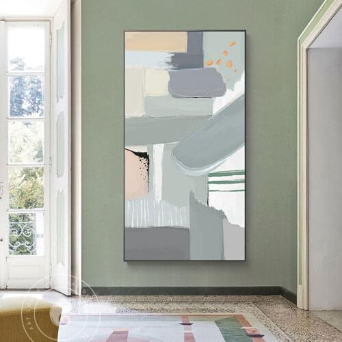 Abstract Morandi Colors Overlaps Canvas Painting Fashion Decorative Posters and Prints Wall Pictures for Living Room Home Decor