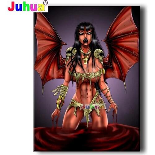 5D DIY Diamond Painting Gothic Queen of Wing Cross Stitch Full Square Round Drill 3D Diamond Painting Demon Angel Decoration