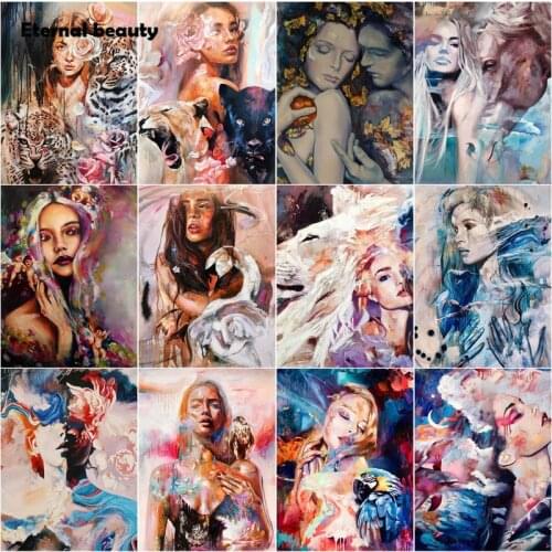 Diamond Painting Woman Cartoon Abstract Diamond Embroidery Diamond Mosaic Art Oil Painting Hand Painted Needlework Home Decor