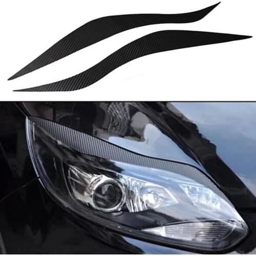 Car Carbon Fiber Headlights Brow Sticker Exterior Accessories Decoration Products For Ford Focus 3 2012 2013 2014