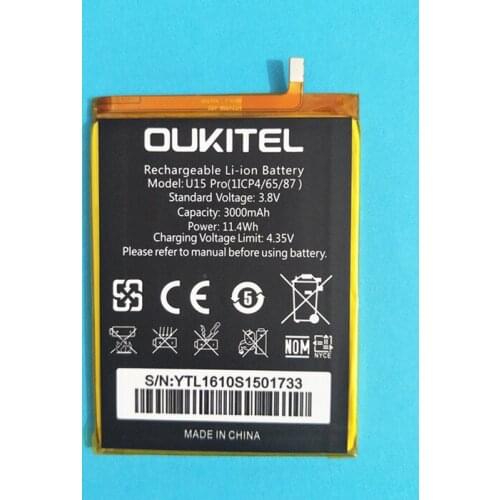 AZK New U15 pro Battery for oukitel u15 pro 5.5inch Mobile Phone Battery 3000mAh