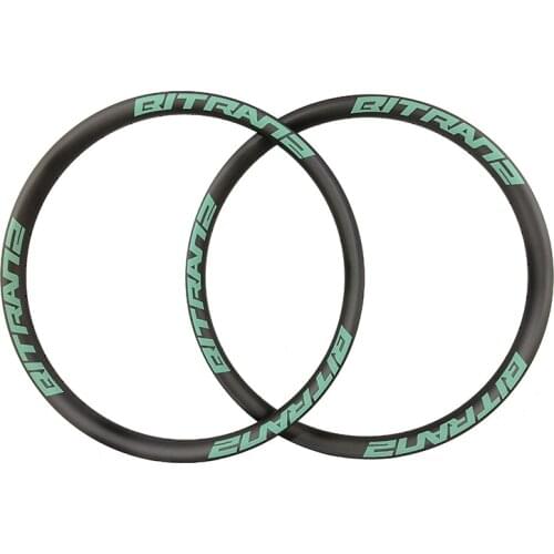 BITRANZ 27.5" MTB AM carbon rims 40mm wide 30mm height Asymmetric Tubeless bicycle wheels 32h 36h ENDURO 650B all mountain bike