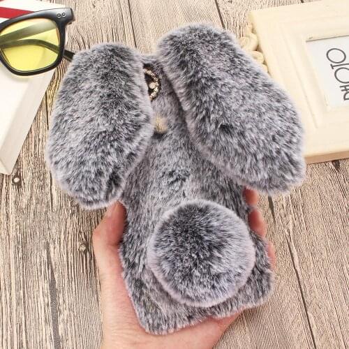 Rabbit Fur Cases For Nokia 5.3 1.3 C1 Warm Diamond Case Back Cover for Nokia 1 2 3 5 6 7 Plus 8 Sirocco 2.2 4.2 6.2 7.2