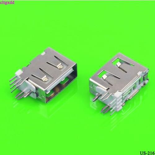 Cltgxdd 10Pcs USB Type A Female Solder Jacks Connector Side Needle 4P 90 Degree H=10mm USB Data Interface