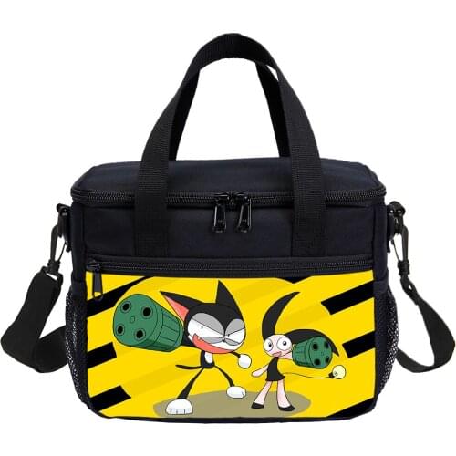 Children Lunch Bag Funny Cartoon Cyborg Kuro Chan Cooler Bag 3D Printing Food Ice Bag For Insulated Thermal