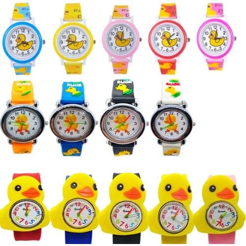 Kids Watch Cartoon 3 Styles Different Colour Duck Children Watch for Boy Girl Learning Time Gift Clock Relogio Infantil Menino