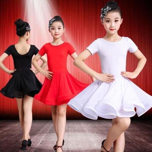 2021 new Junior Girls Latin Dance Dresses Big Ballroom Tango Skirt Kids Salsa Performance Competition Costumes Practice Wear