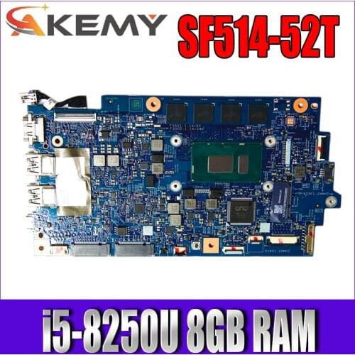 For Acer SF514-52T SF514-52 laptop motherboard 17809-1M 448.0D703.001M motherboard CPU i5 8250U with 8GB RAM tested Ok Mainboard