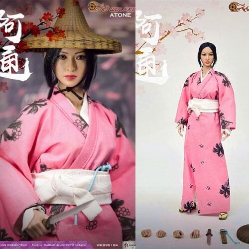 For Collection Improved Version 1/6 Scale Full Set WOLFKING WK89018A Japanese Ronin Series ATONE Atung Action Figure Model