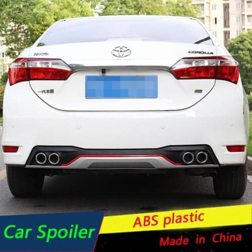 For Toyota corolla Rear spoiler Rear Bumper Diffuser Protector PP Plastic Material car lip Body Kit Fit 2014 2015 2016 2017 2018