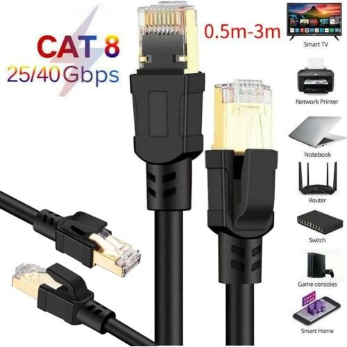 0.5M-3M Cable Length Ethernet Cable RJ45 Cat8 Lan Cable UTP RJ 45 Network Cable for Modem Router Cable Ethernet 2000Mhz PC