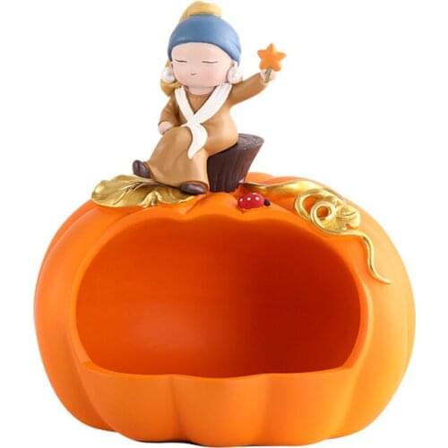 WEILEAD Resin Pumpkin Girl Storage Figurines For Interior Home Decoration Accessories Nordic Creative Sculpture Room Decor Gift