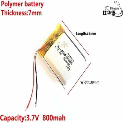 Liter energy battery Good Qulity 3.7V,800mAH 703035 Polymer lithium ion / Li-ion battery for tablet pc BANK,GPS,mp3,mp4